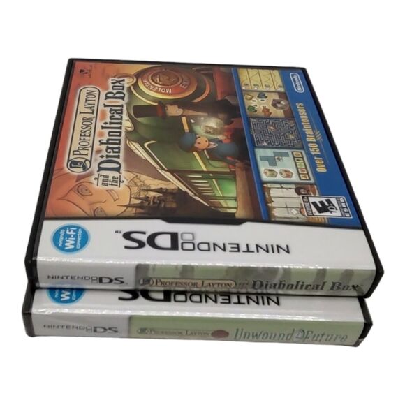 Professor Layton Series Nintendo DS Two Games Unwound Future and Diabolical Box - Picture 7 of 16